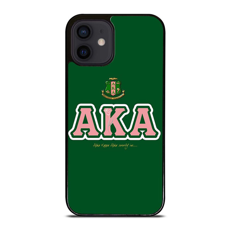 AKA PINK AND GREEN SIMPLE LOGO iPhone 12 Mini Case Cover