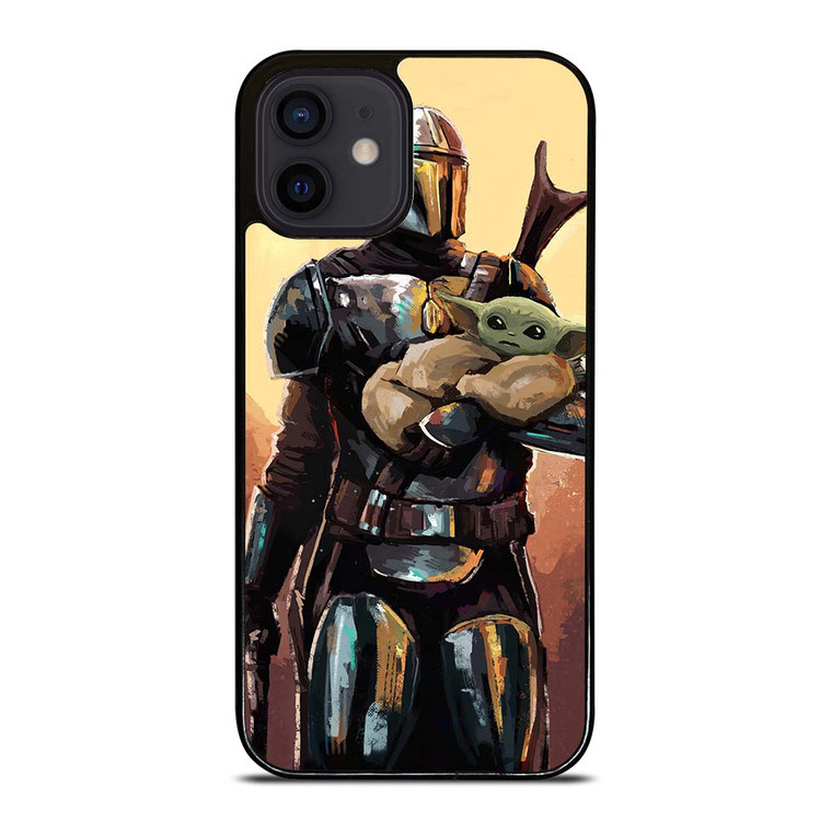 BABY YODA AND THE MANDALORIAN STAR WARS ART iPhone 12 Mini Case Cover