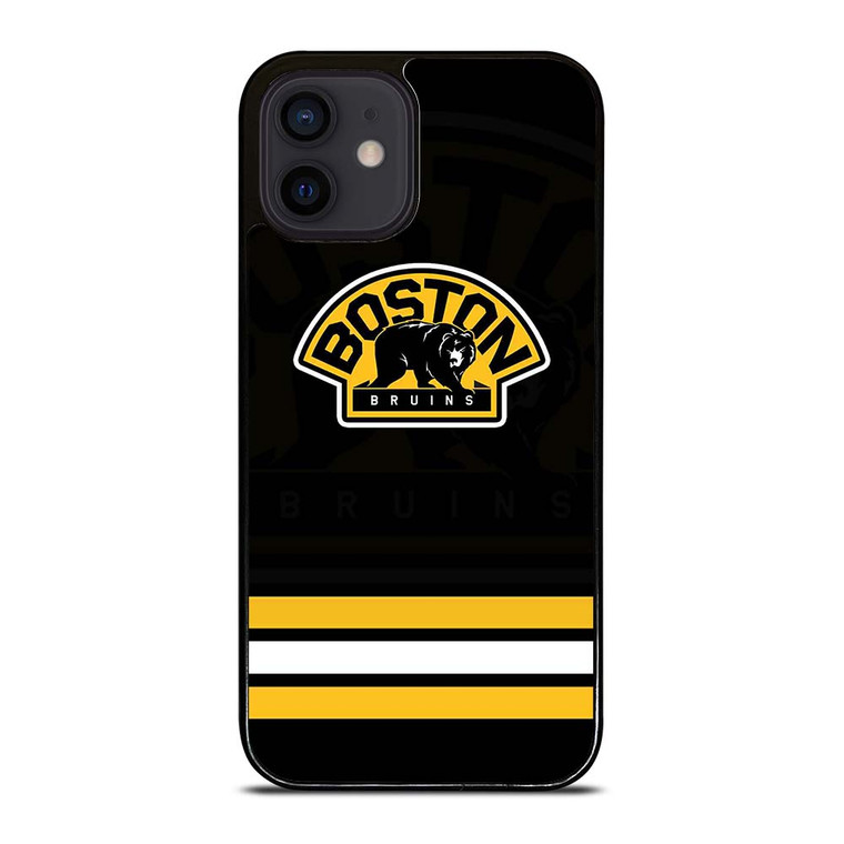 BOSTON BRUINS LOGO STRIPED iPhone 12 Mini Case Cover