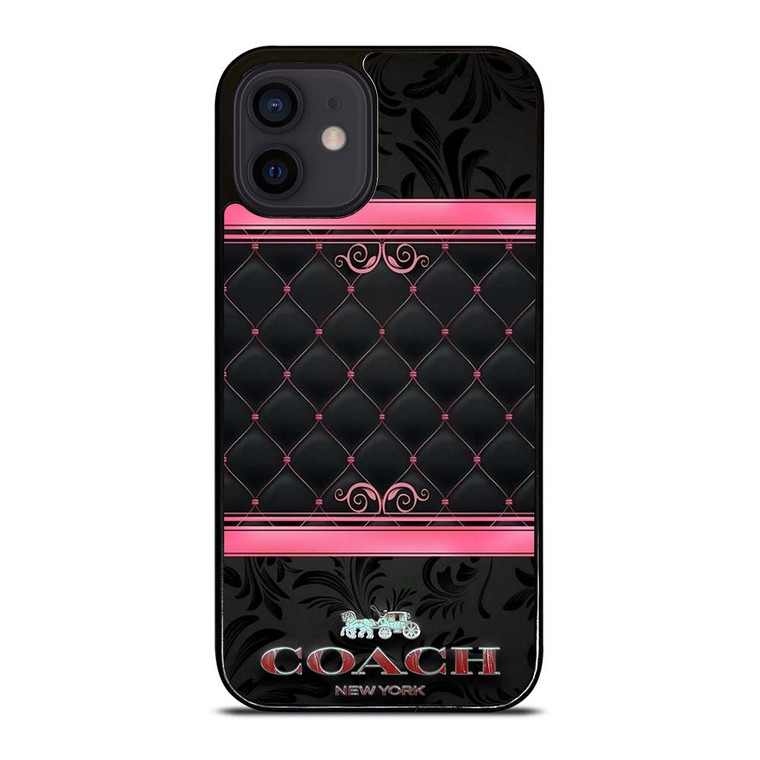 COACH NEW YORK PINK BLACK iPhone 12 Mini Case Cover