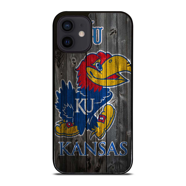 KANSAS JAYHAWKS WOODEN LOGO iPhone 12 Mini Case Cover