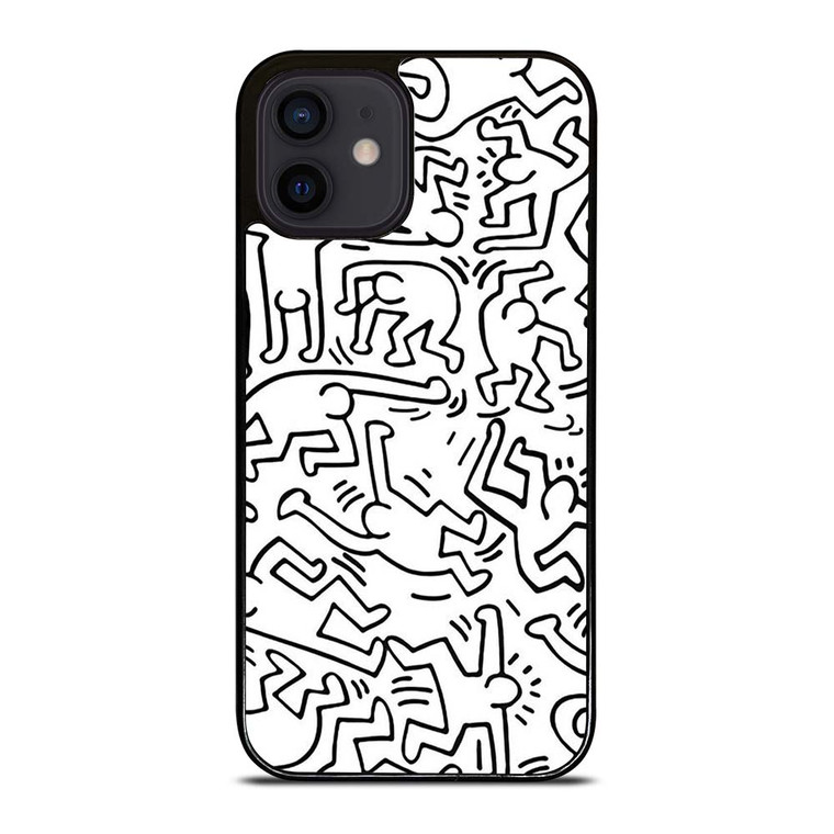 KEITH HARING BLACK WHITE iPhone 12 Mini Case Cover