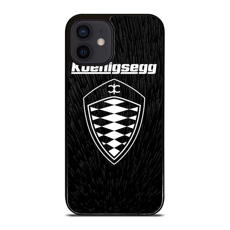 KOENIGSEGG LOGO BLACK PATTERN iPhone 12 Mini Case Cover