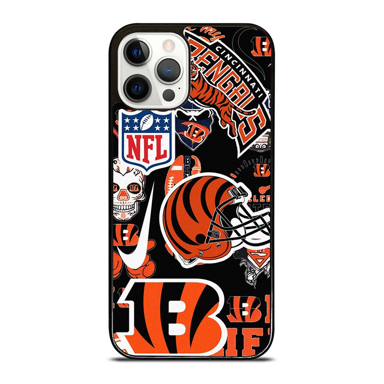 CINCINNATI BENGALS NFL STICKER BOMB iPhone 12 Pro Case Cover