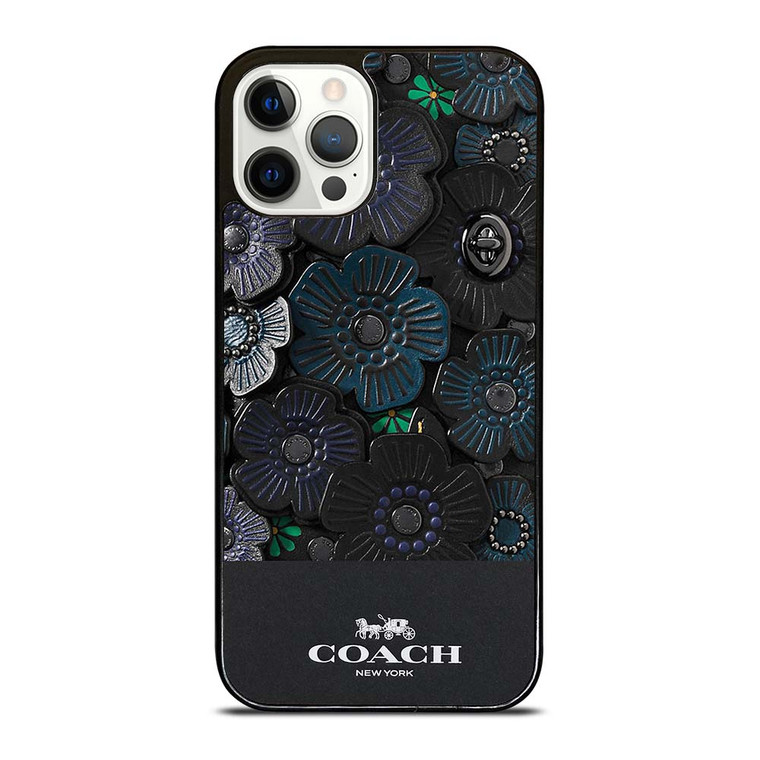 COACH NEW YORK BLACK TEA ROSE iPhone 12 Pro Case Cover