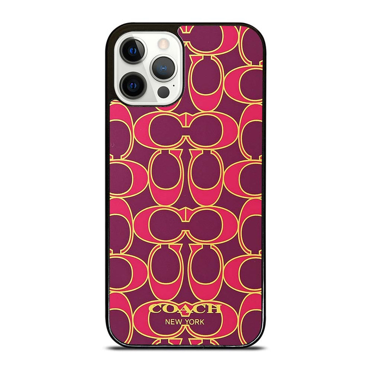 COACH NEW YORK PINK GOLD iPhone 12 Pro Case Cover