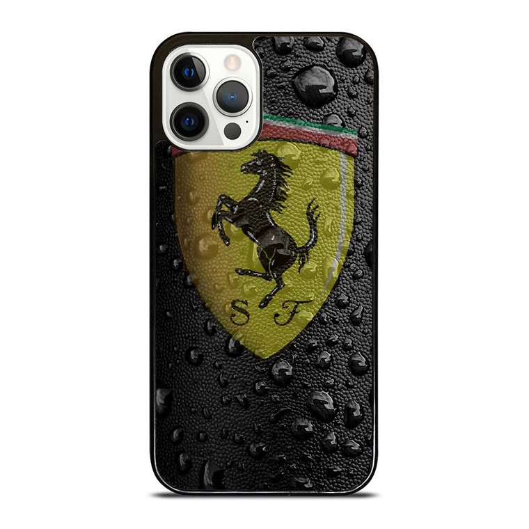 FERRARI DROP WATER BLACK iPhone 12 Pro Case Cover