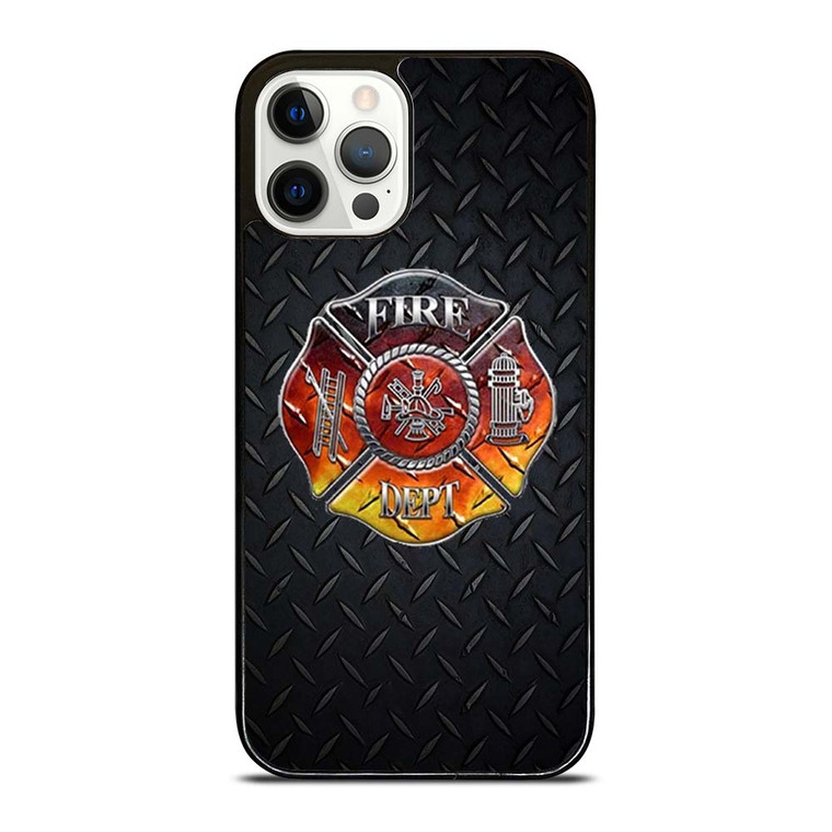 FIREFIGHTER FIREMAN METAL LOGO iPhone 12 Pro Case Cover