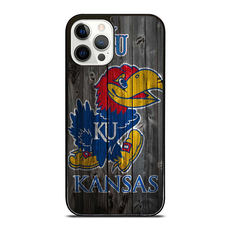 KANSAS JAYHAWKS WOODEN LOGO iPhone 12 Pro Case Cover