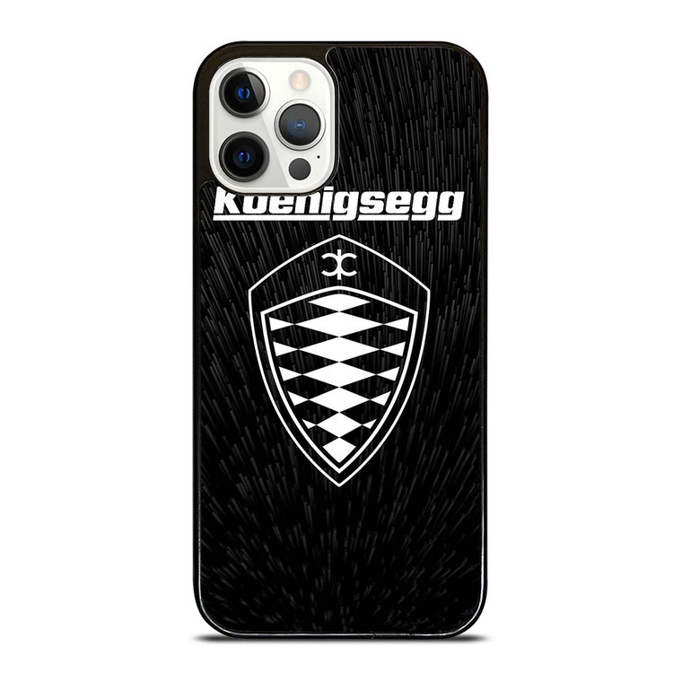 KOENIGSEGG LOGO BLACK PATTERN iPhone 12 Pro Case Cover