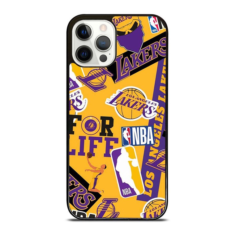 LA LOS ANGELES LAKERS STICKER BOMB iPhone 12 Pro Case Cover
