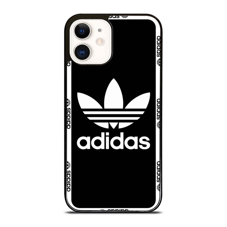 ADIDAS TREFOIL ROUND BLACK iPhone 12 Case Cover