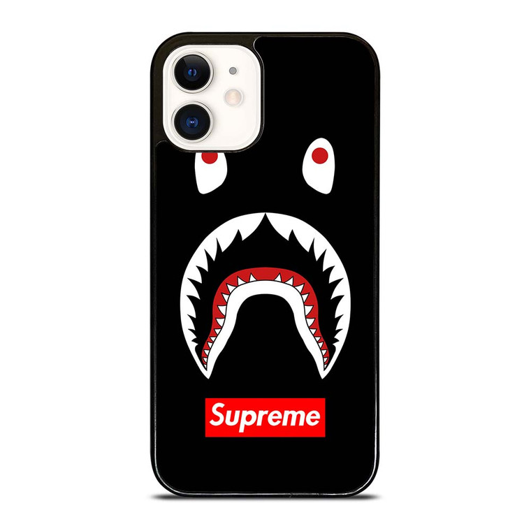 BAPE CAMO SHARK SUPREME BLACK iPhone 12 Case Cover