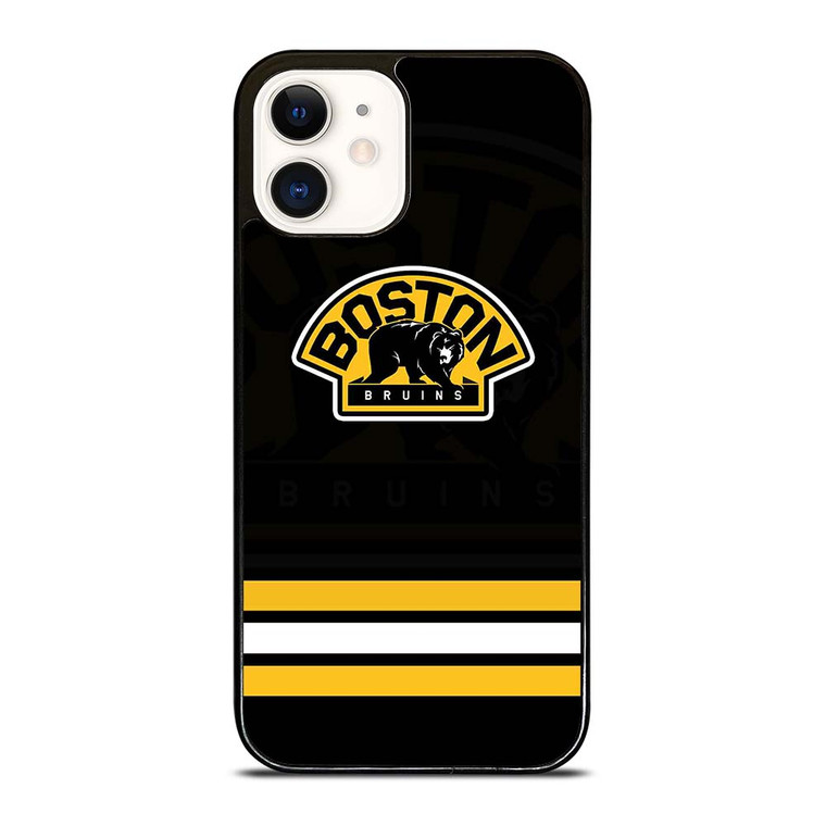BOSTON BRUINS LOGO STRIPED iPhone 12 Case Cover