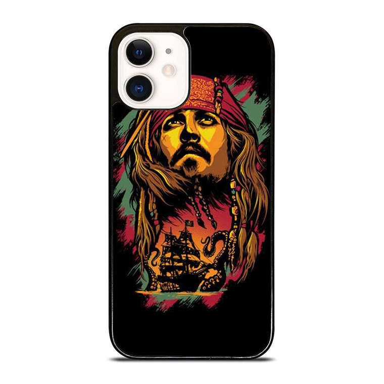 CAPTAIN JACK PIRATES OF THE CARIBBEAN ART iPhone 12 Case Cover