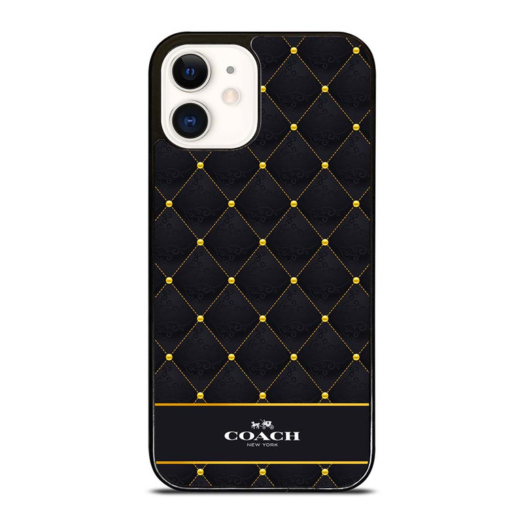 COACH NEW YORK GOLD PATTERN iPhone 12 Case Cover