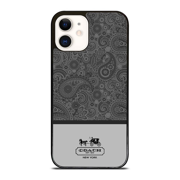 COACH NEW YORK GREY BATIK iPhone 12 Case Cover