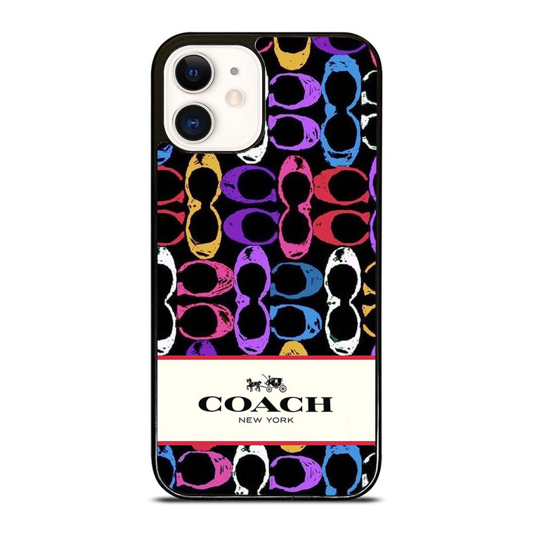 COACH NEW YORK PATTERN COLOR iPhone 12 Case Cover