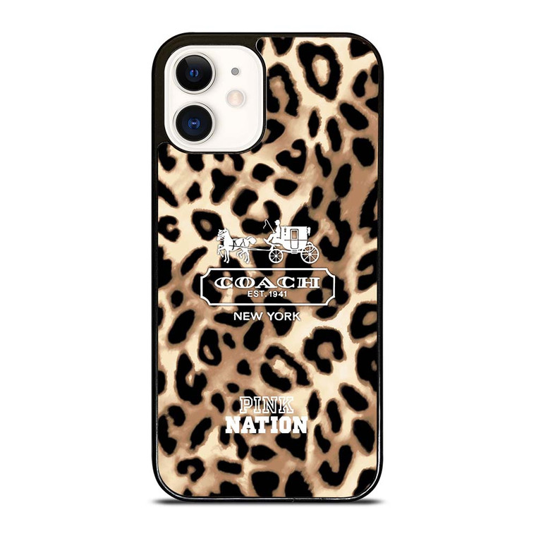 COACH NEW YORK PINK NATION LEPOARD iPhone 12 Case Cover