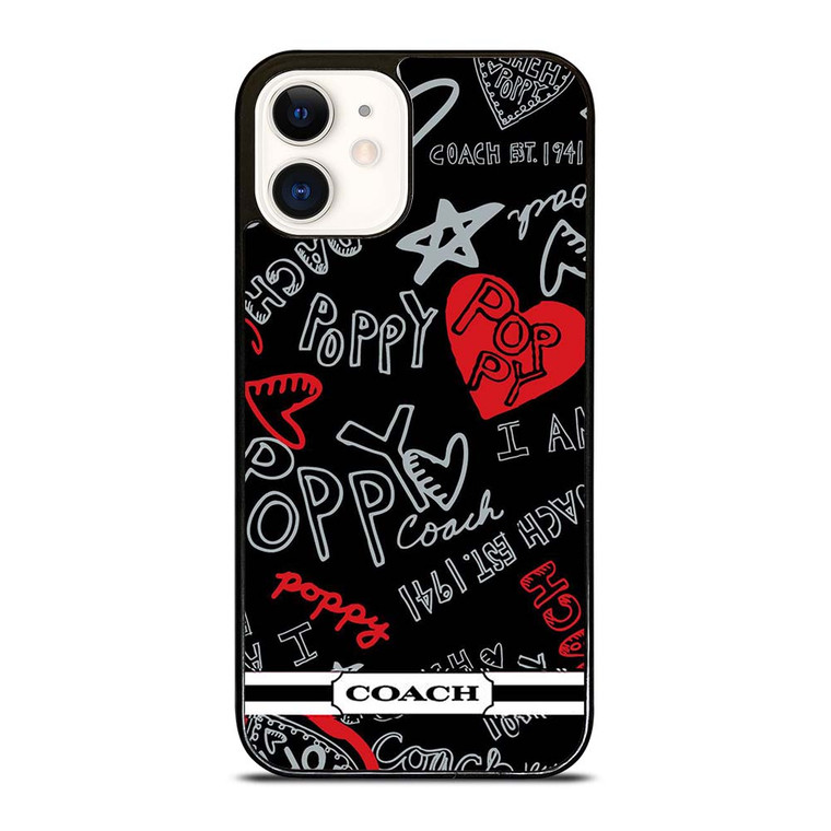 COACH NEW YORK POPPY BLACK iPhone 12 Case Cover