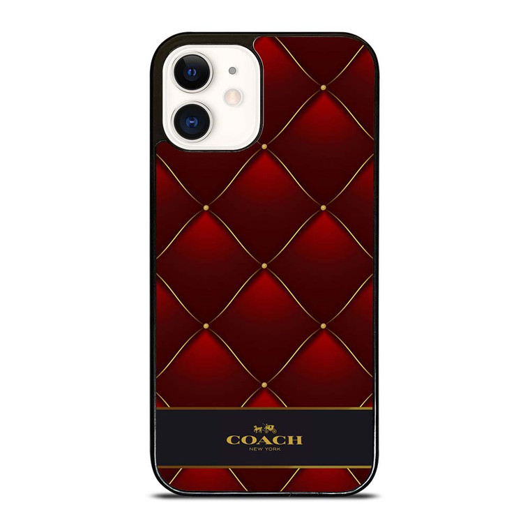 COACH NEW YORK RED GOLD iPhone 12 Case Cover