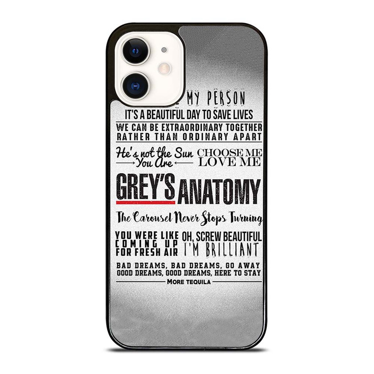 GREY'S ANATOMY QUOTES iPhone 12 Case Cover