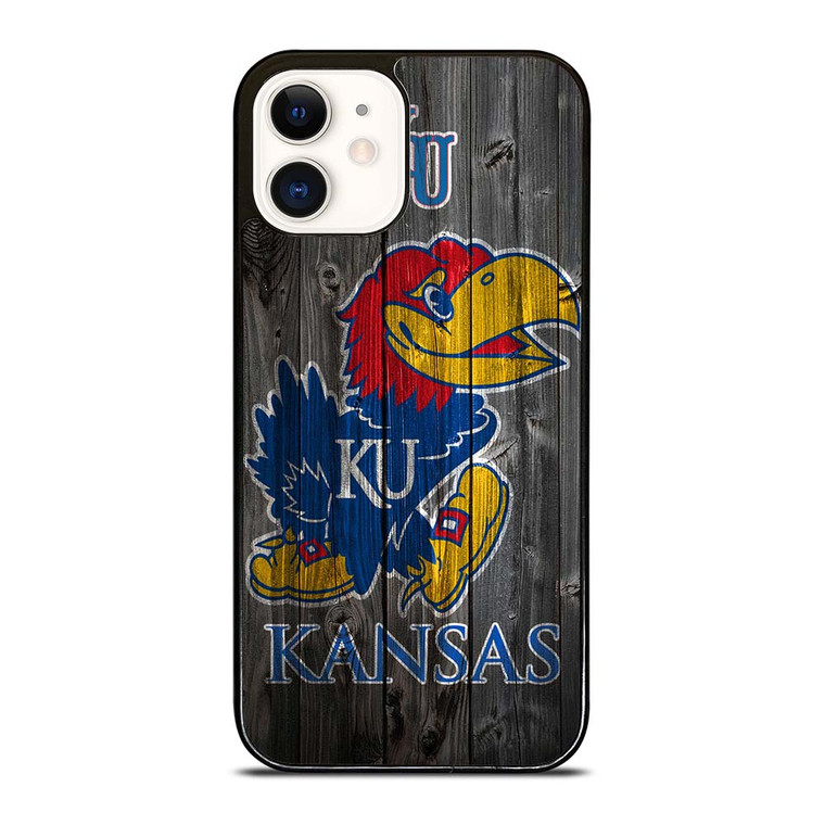 KANSAS JAYHAWKS WOODEN LOGO iPhone 12 Case Cover
