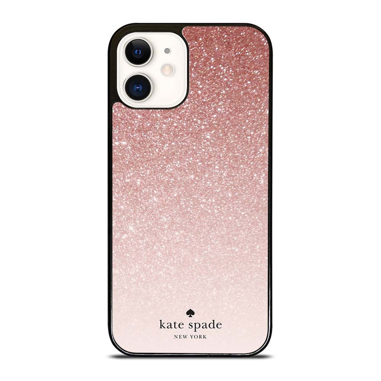 KATE SPADE NEW YORK ROSE WHITE GLITTER iPhone 12 Case Cover