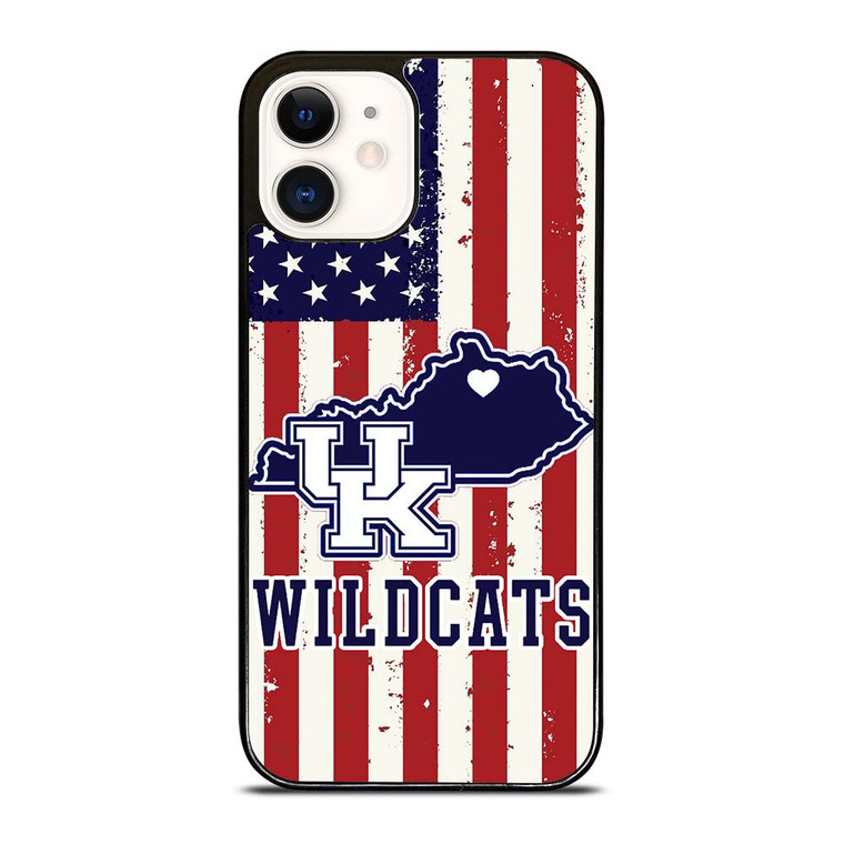 KENTUCKY WILDCATS AMERICAN FLAG iPhone 12 Case Cover