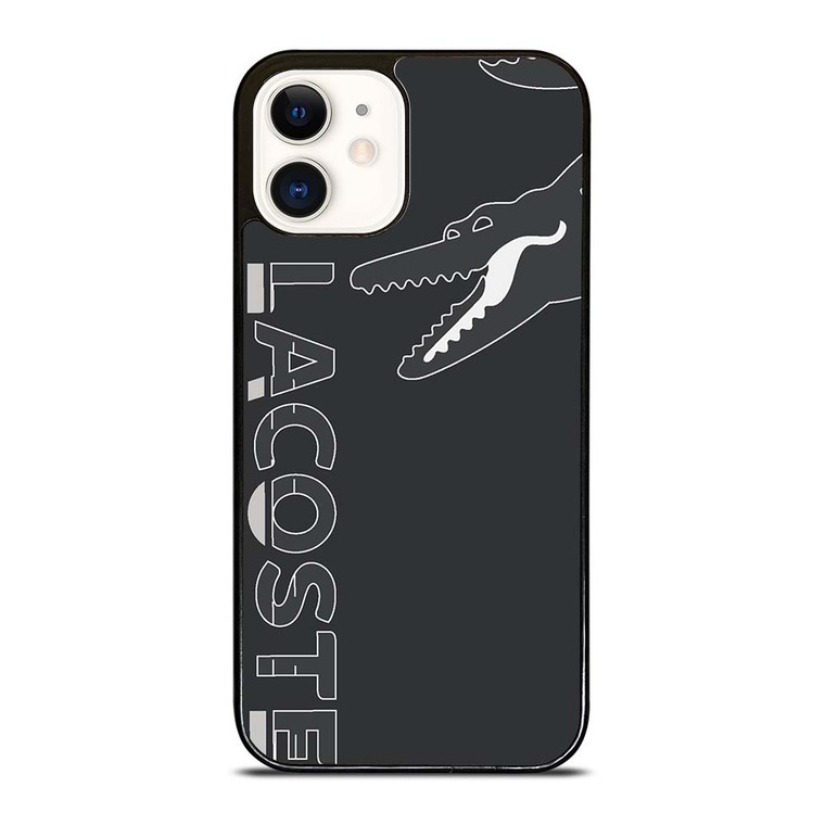 LACOSTE CROCODILE ALL BLACK iPhone 12 Case Cover