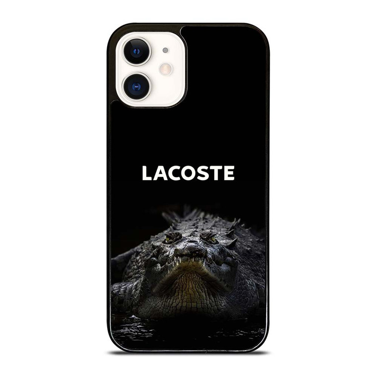 LACOSTE CROCODILE BLACK iPhone 12 Case Cover