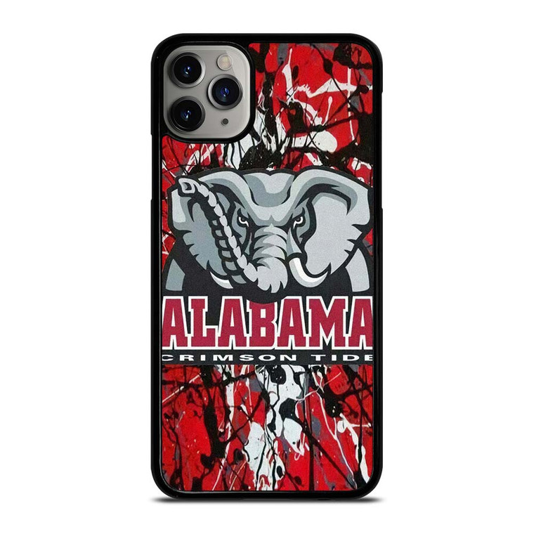 ALABAMA CRIMSON TIDE SPLASHED LOGO iPhone 11 Pro Max Case Cover