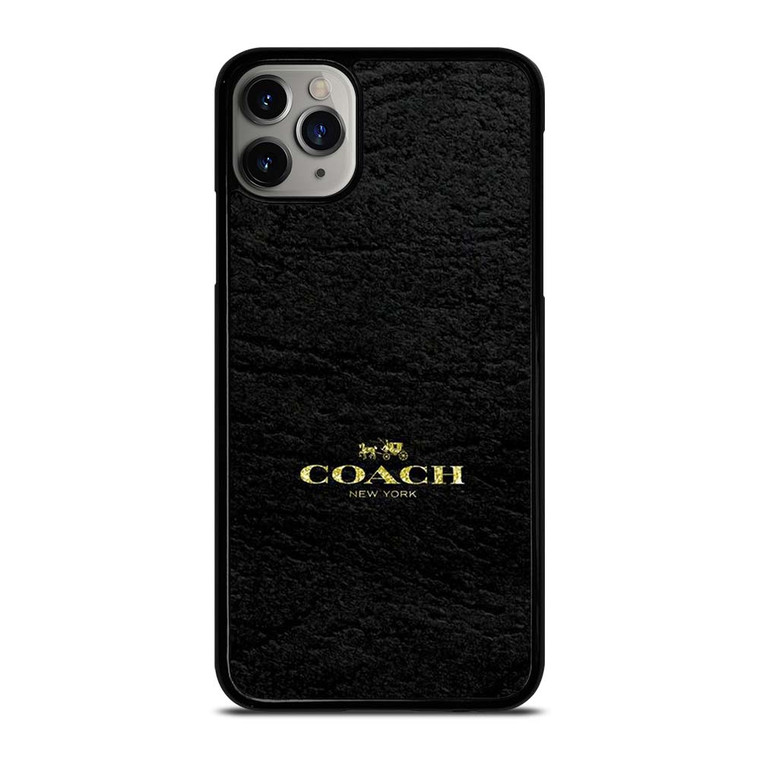 COACH LOGO TEXTURE BLACK iPhone 11 Pro Max Case Cover