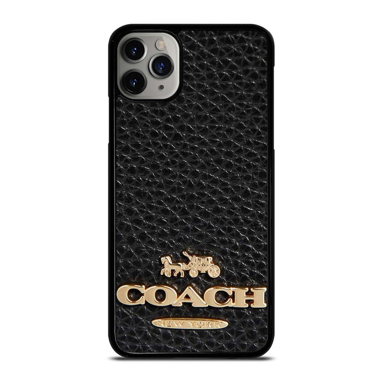 COACH NEW YORK BLACK LEATHER 2 iPhone 11 Pro Max Case Cover