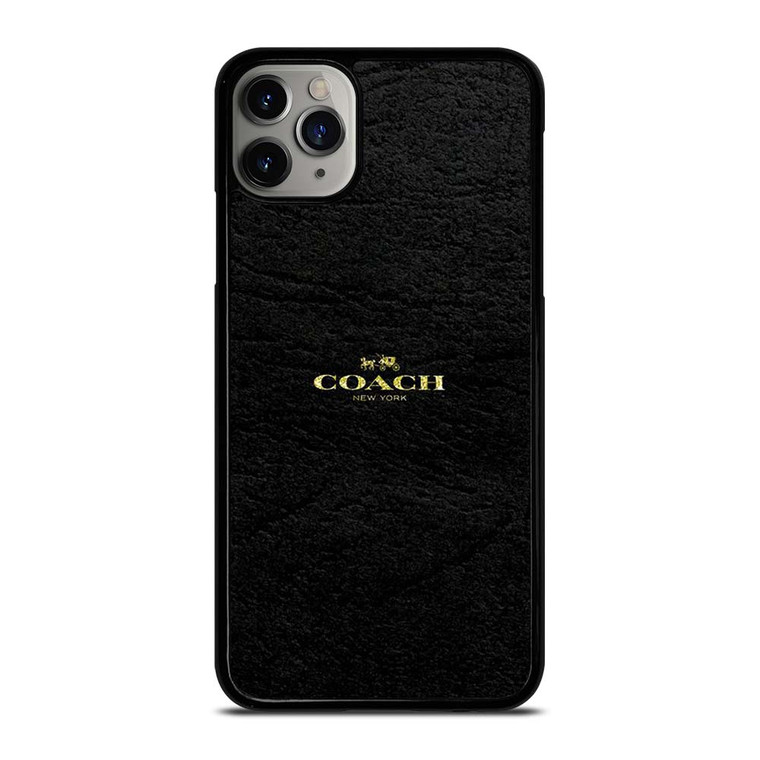 COACH NEW YORK BLACK LEATHER iPhone 11 Pro Max Case Cover