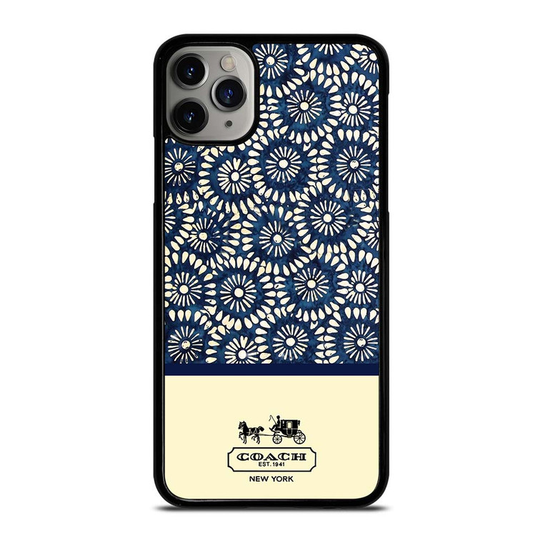 COACH NEW YORK BLUE FLORAL BATIK iPhone 11 Pro Max Case Cover