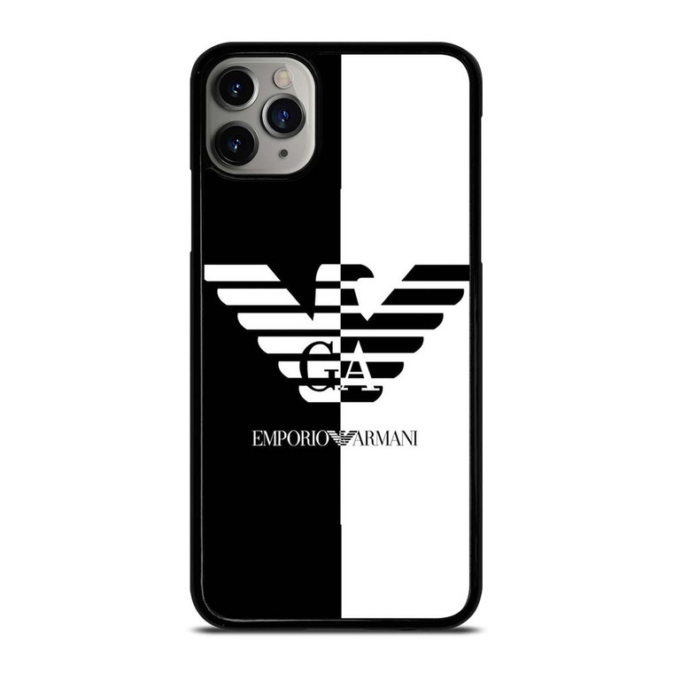 EMPORIO ARMANI WHITE BLACK iPhone 11 Pro Max Case Cover