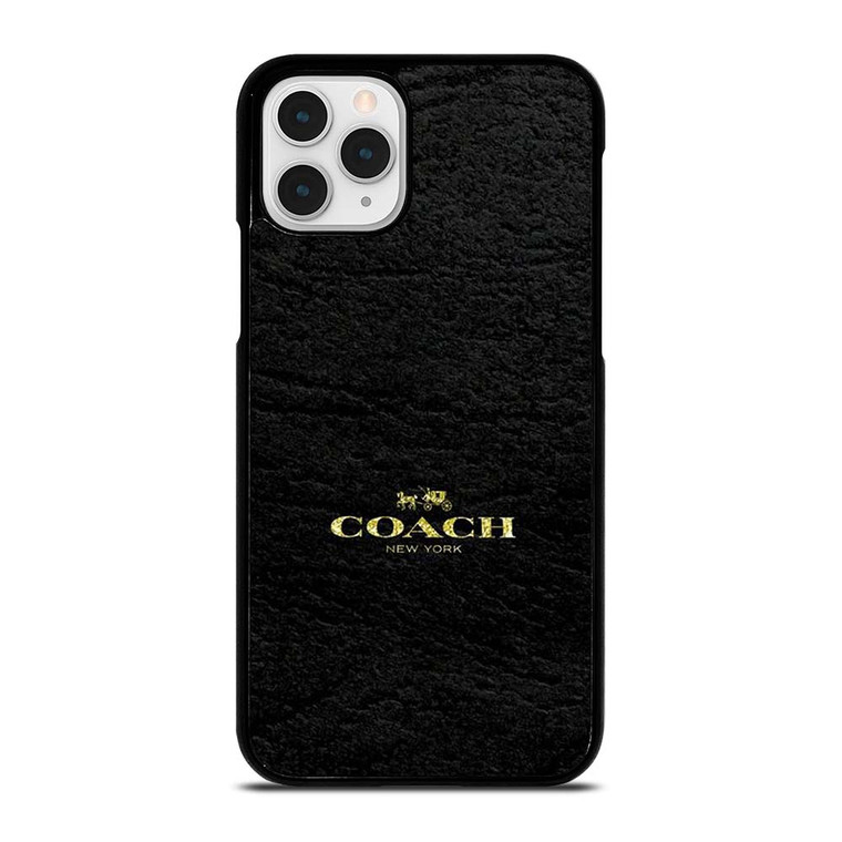 COACH LOGO TEXTURE BLACK iPhone 11 Pro Case Cover