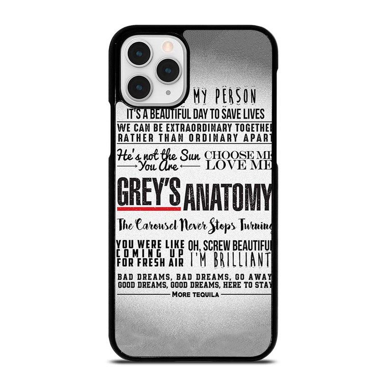 GREY'S ANATOMY QUOTES iPhone 11 Pro Case Cover