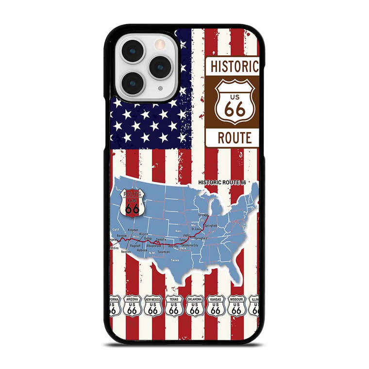 HISTORICAL ROUTE 66 USA FLAG iPhone 11 Pro Case Cover