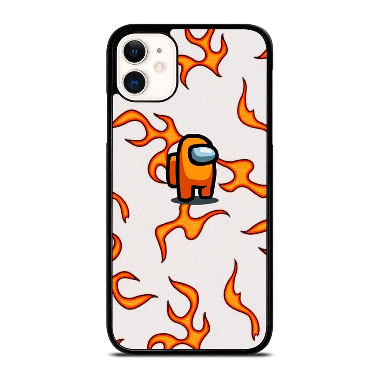 AMONG US ORANGE FLAMES iPhone 11 Case Cover