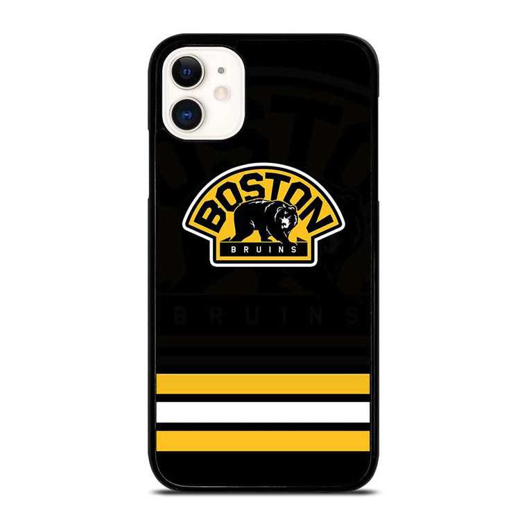 BOSTON BRUINS LOGO STRIPED iPhone 11 Case Cover
