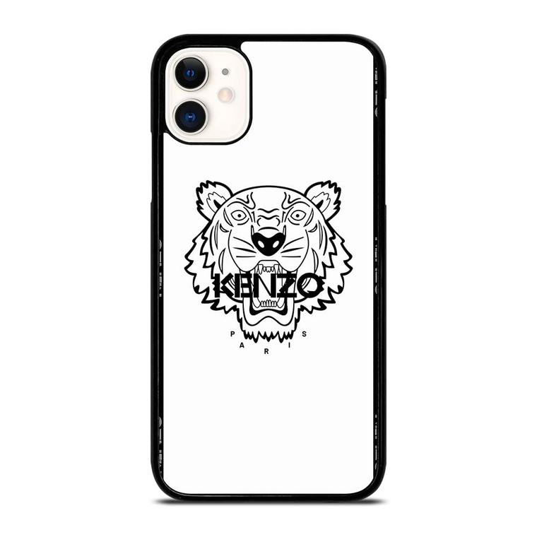 KENZO PARIS BORDERED LOGO WHITE iPhone 11 Case Cover