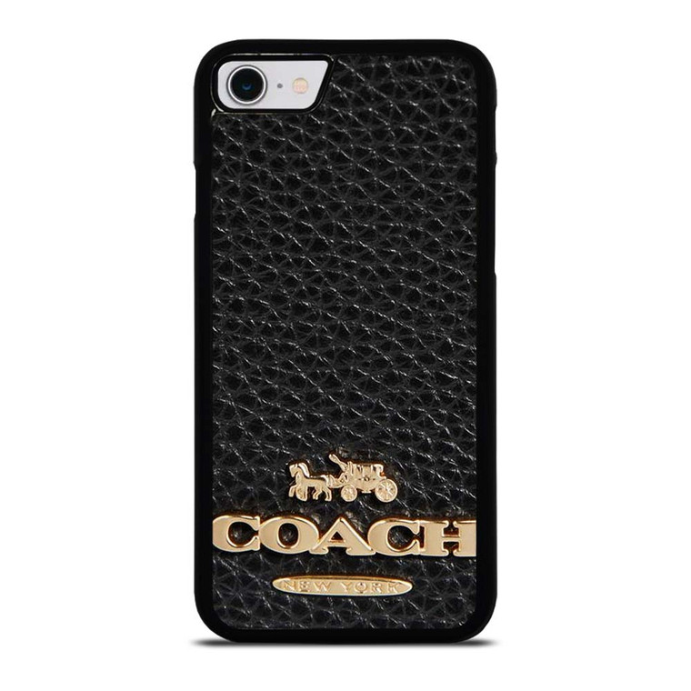 COACH NEW YORK BLACK LEATHER 2 iPhone SE 2022 Case Cover