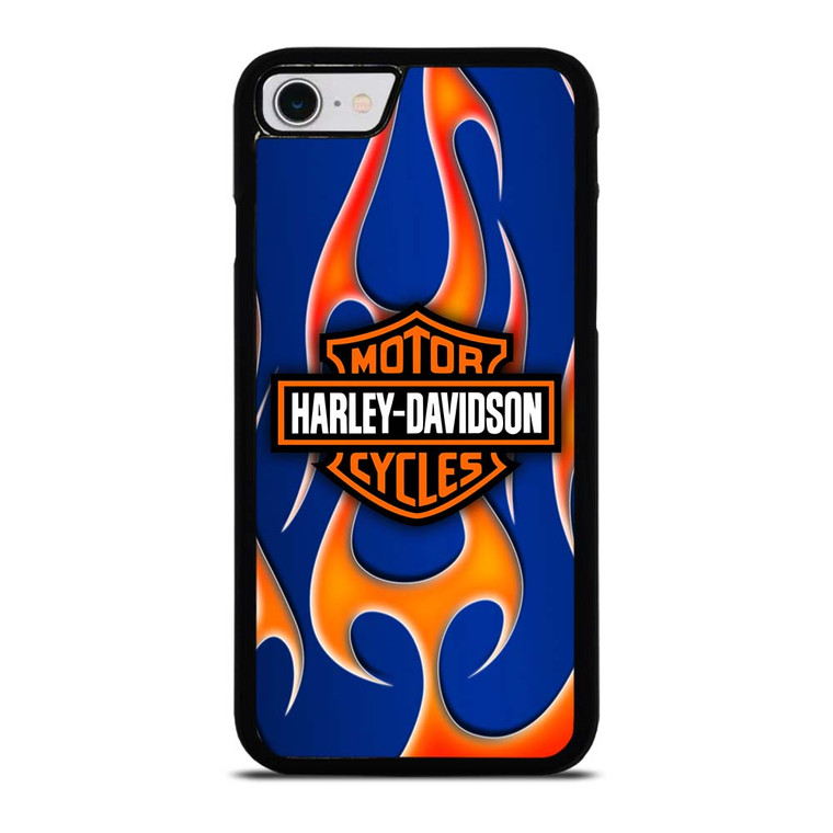 HARLEY DAVIDSON BLUE FLAME LOGO iPhone SE 2022 Case Cover