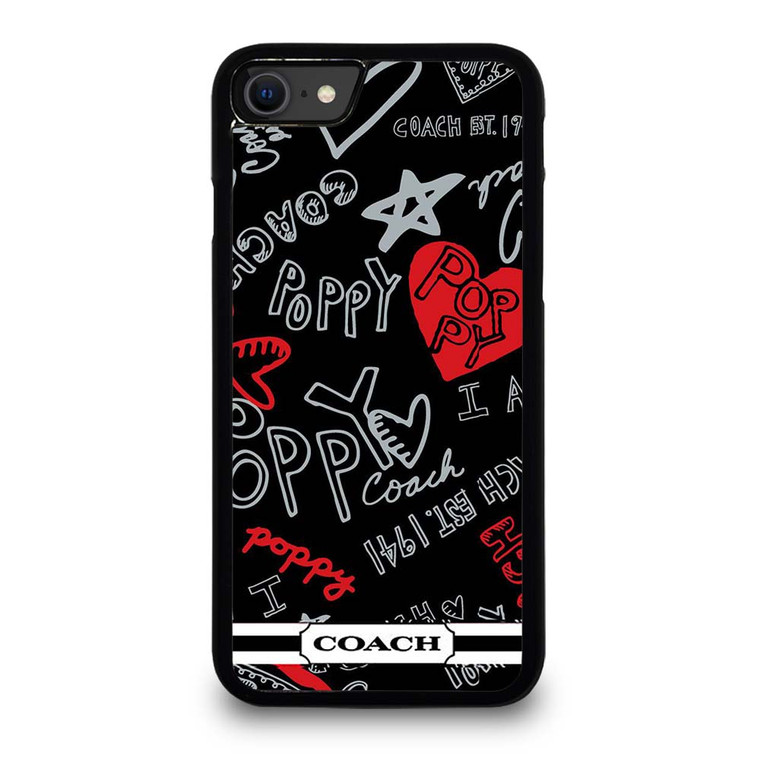 COACH NEW YORK POPPY BLACK iPhone SE 2020 Case Cover COACH NEW YORK POPPY BLACK iPhone SE 2020 Case Cover