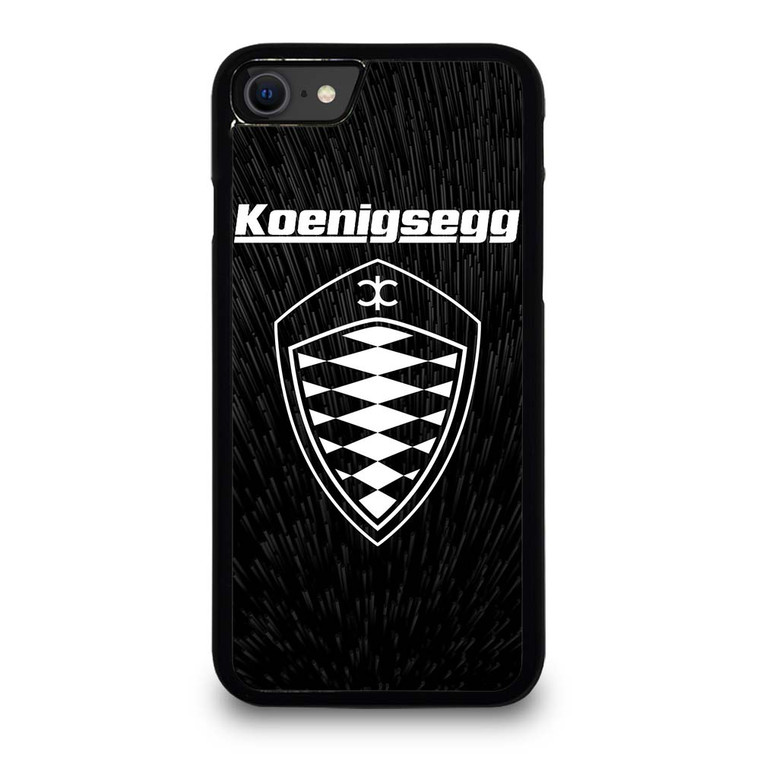 KOENIGSEGG LOGO BLACK PATTERN iPhone SE 2020 Case Cover