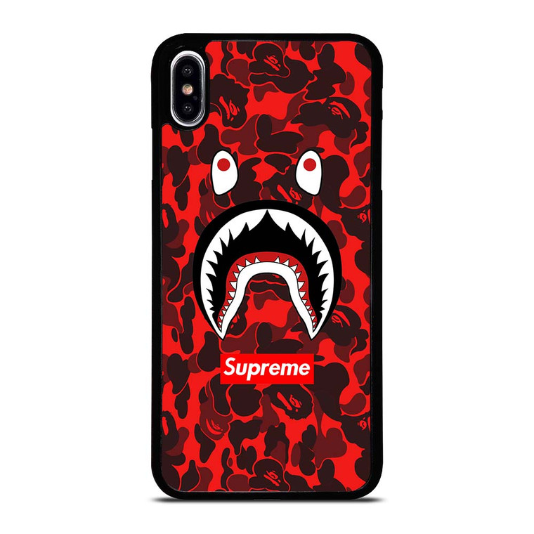 BAPE SHARK SUPREME CAMO RED iPhone XS Max Case Cover
