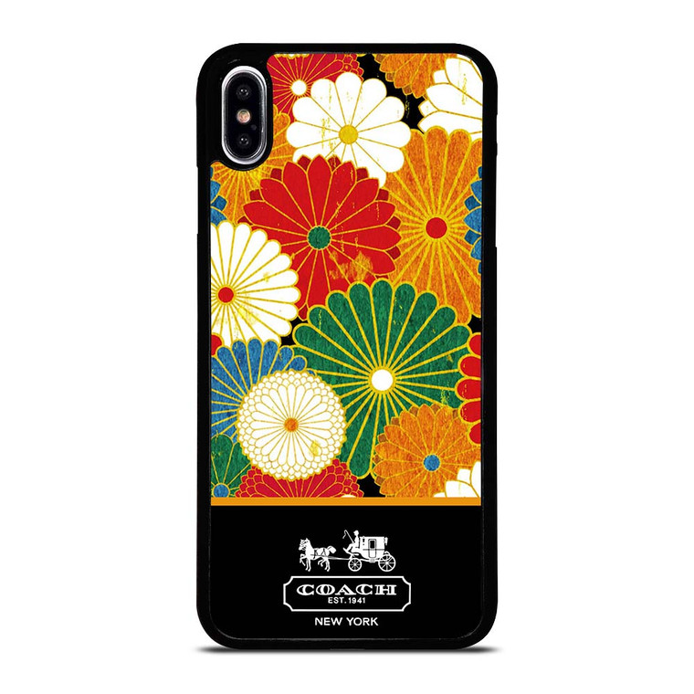COACH NEW YORK COLORFUL FLORAL LOGO iPhone XS Max Case Cover