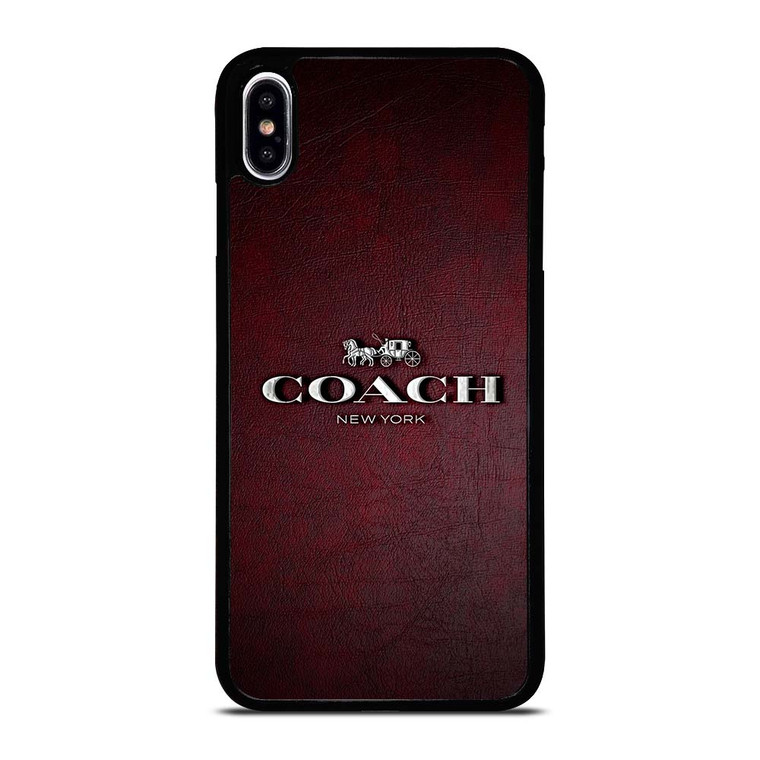 COACH NEW YORK LOGO LEATHER iPhone XS Max Case Cover